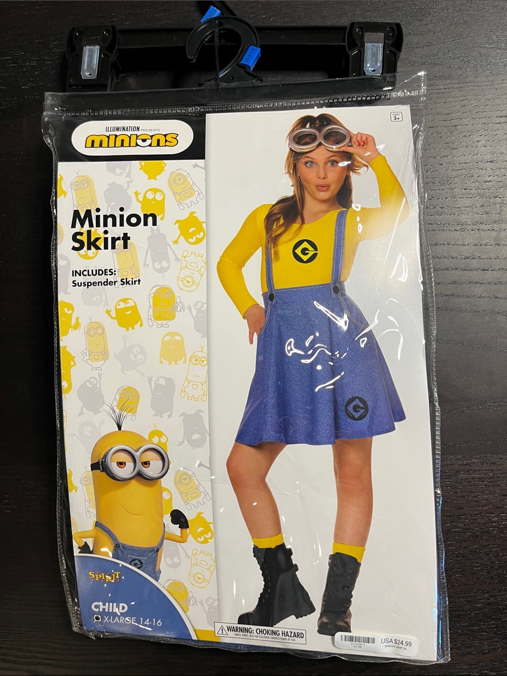 Minions Yellow & Blue Minion Suspender Skirt Costume - Child